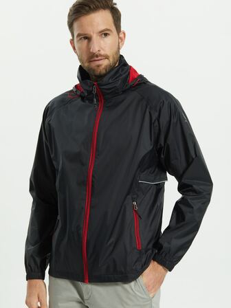 男士拉鏈開襟連帽防風夾克