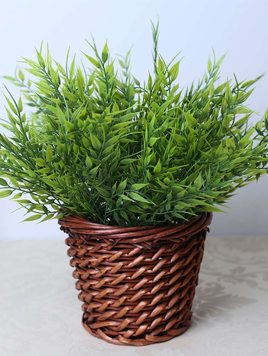 1pc Artificial Bamboo Leaf - Green - View 1