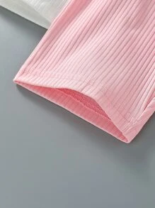 SHEIN 小女童3入組條紋針織前蝴蝶結騎行褲 - 彩色 - 查看 6