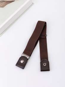 極簡風格素色腰帶 - 咖啡棕 - 查看 4