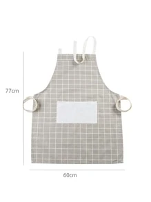1入組格紋印花防水圍裙