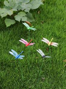 5入組蜻蜓設計裝飾花園樁 - 彩色 - 查看 5