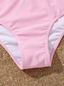 Tween Girl Floral Cold Shoulder Bikini Set With Kimono Summer Beach - Multicolor - View 4