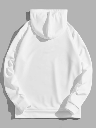 Guys Letter Graphic Drawstring Hoodie