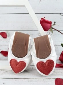 Bailarinas con patrón de corazón - Blanco - Ver 3