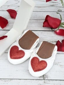 Bailarinas con patrón de corazón - Blanco - Ver 4