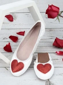 Bailarinas con patrón de corazón - Blanco - Ver 5