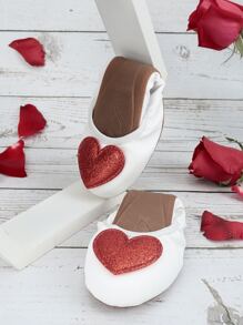 Bailarinas con patrón de corazón - Blanco - Ver 6