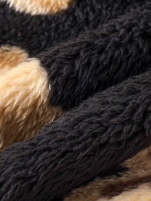 Baby Bear Pattern High Neck Teddy Sweatshirt & Joggers - Black - View 3