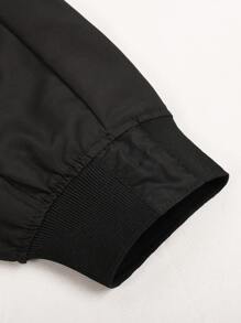 MADHERO 男士长袖飞行员夹克，轻薄修身软壳防风外套，秋季款 - 黑色 - 查看 6