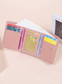 Heart Pattern Stitch Detail With Zipper Daily PU Leather Portable ID Card Credit Card Minimalist Fashion Modern Business Anniversary On Valentine Day For Birthday Gift Women Girls Female Lady Gift Bag Present Heart Hot Pink Wristlet Wallet For Women Wallet Purse Wallet Small Wallet - Pink - View 8