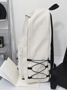 抽繩細節功能背包 - 米色 - 查看 6