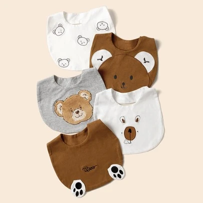 Set 3 Yếm Gấu Random Cho Bé