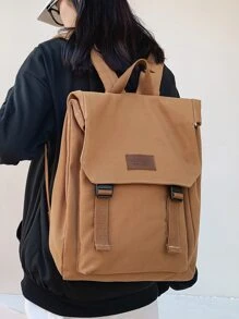 大容量,輕便,防小偷輕便搭扣裝飾翻蓋背包適用於青少年女孩女士大學學生完美適用於學校,大學,工作,商業,通勤,返校 - 棕色 - 查看 1