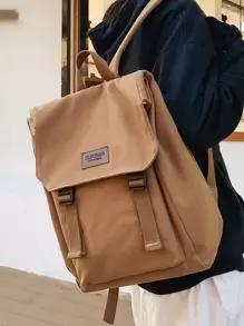 大容量,輕便,防小偷輕便搭扣裝飾翻蓋背包適用於青少年女孩女士大學學生完美適用於學校,大學,工作,商業,通勤,返校 - 棕色 - 查看 2