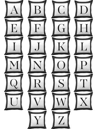 1 st Letter grafiskt kuddfodral utan fyllmedel