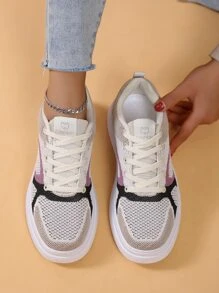 Zapatillas de skate de color combinado con cordón delantero - Multicolor - Ver 3