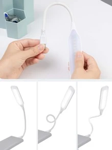 1pc Plastic Book Light, Modern White Mini Portable Reading Light For Bedroom - White - View 6
