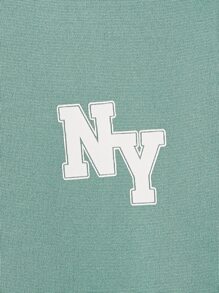 Manfinity Men Plus Letter Graphic Sweatshirt - Mint Green - View 4