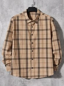 Manfinity RebelGame 男士棉格紋和小熊印花襯衫