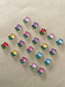 20 cái Thiết kế hoa 3D ngẫu nhiên Trang trí móng nghệ thuật - Nhiều màu - Xem 4