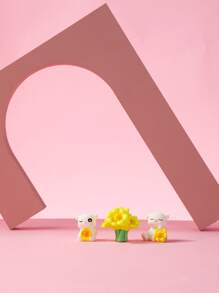 3 piezas Decoración gato & con diseño de flor - Multicolor - Ver 4