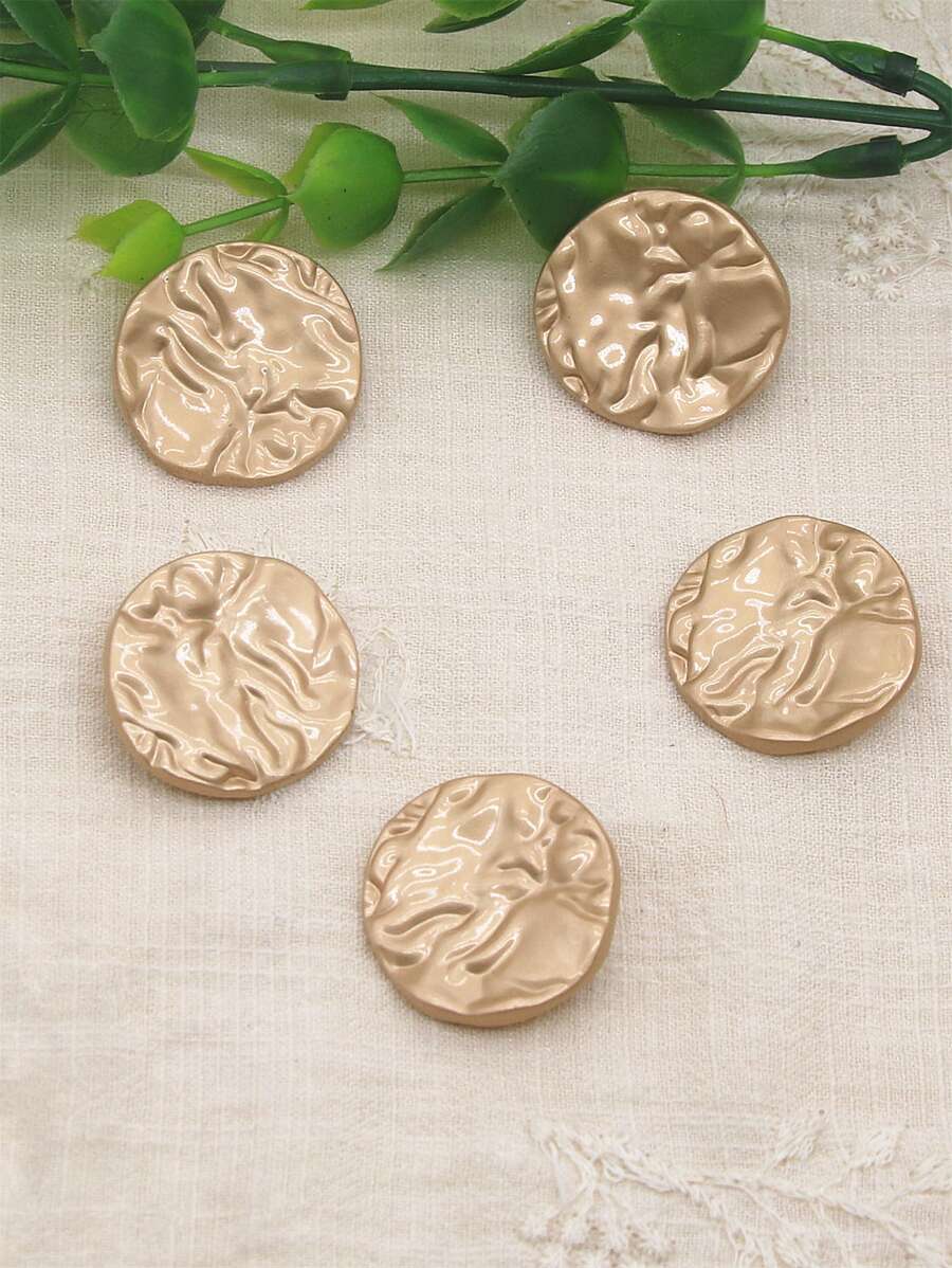 5入組紋理質感DIY縫紉按鈕