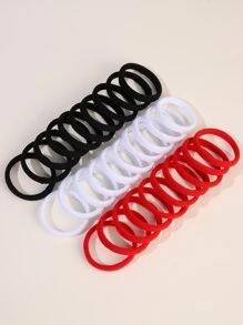 10pcs Solid Hair Tie - Black - View 1