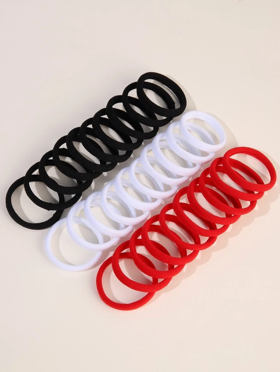 10pcs Solid Hair Tie - Black - View 1