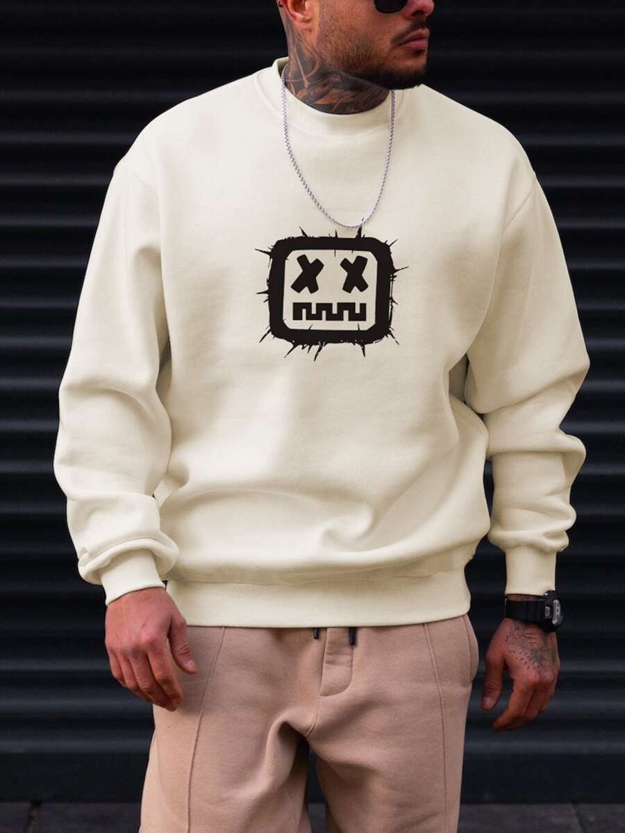 Áo nỉ Nam Hoạt hình Giải trí - Màu be - Xem 1