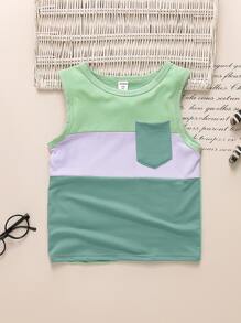 Toddler Boys Pocket Patched Colourblock Tank Top - Multicolor - View 1