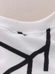 Áo nỉ in sọc thường ngày cho bé trai mùa thu - trắng - Xem 3