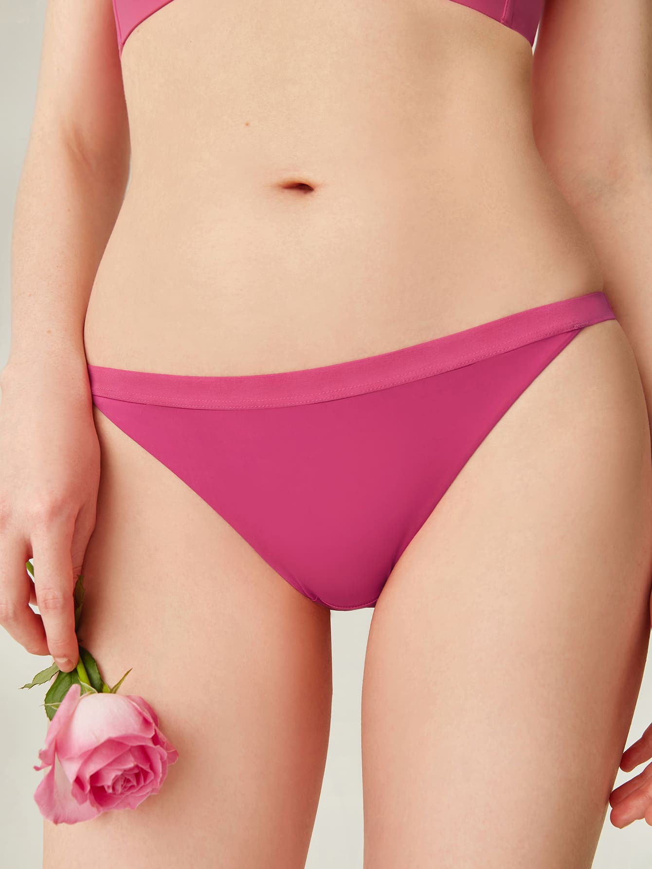 Plain Low Rise Panty - Red Violet - View 1