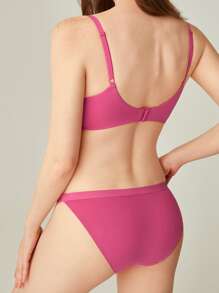 Plain Low Rise Panty - Red Violet - View 3