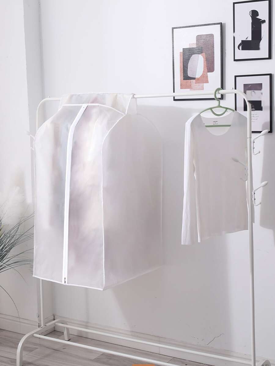 1pc 3D Zipper Clothes Dust Cover, Clothes Storage Wardrobe Suit Case Cover, Home Organizer Bag, Dress Suits Garment Bags For Clothes - Clear - View 1