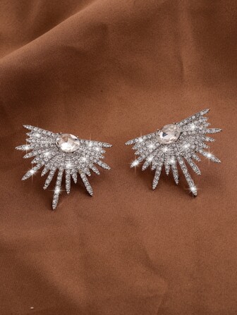 方晶鋯石裝飾耳釘