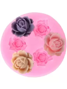 1pc Flower Shaped DIY Silicone Mold - Pink - View 1