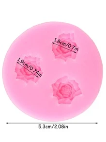 1pc Flower Shaped DIY Silicone Mold - Pink - View 2