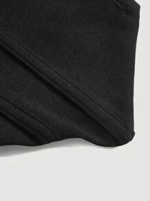 SHEIN MOD Button Front Tube Bodycon Black Top Without Shirt,Black Satin Corset Top, Button Front, Bustier, Sweetheart Neckline, Party, Wedding, Evening, Elegant, Structured, Strapless, Classic, Lounge, Figure Hugging, Minimalist, Formal, Soft Touch, Sleeveless, Versatile, Night Out, Chic, Black - Black - View 4