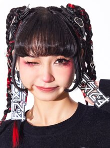 ROMWE Kawaii Short Straight Synthetic Hair Bangs - Black - View 2