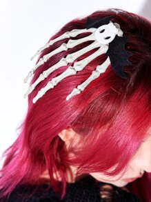 ROMWE Kawaii Bat & Skeleton Hand Decor Hair Clip - Multicolor - View 4