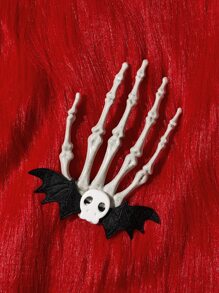 ROMWE Kawaii Bat & Skeleton Hand Decor Hair Clip - Multicolor - View 5