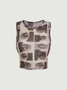 SHEIN MOD Figure Graphic Tank Top - Multicolor - View 2