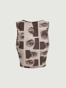 SHEIN MOD Figure Graphic Tank Top - Multicolor - View 5