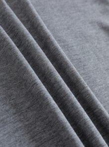 SHEIN LUNE Floral And Slogan Graphic Tee - Grey - View 4