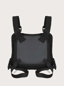 Men Pocket Front Chest Rig Bag - Grey - View 4