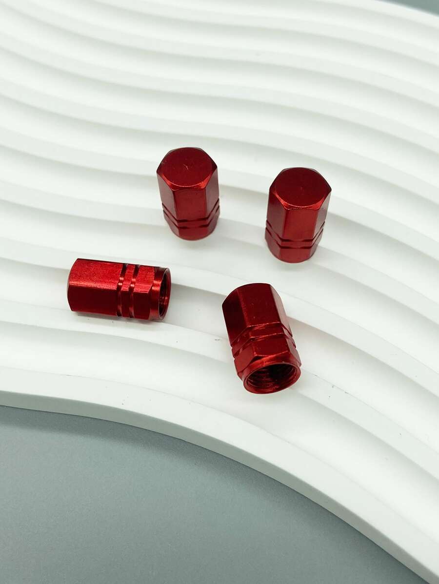 4pcs Car Tire Valve Cap - Red - View 1