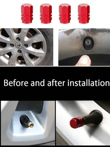 4pcs Car Tire Valve Cap - Red - View 5
