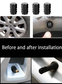 4 gói nắp van lốp ô tô - màu đen - Xem 4