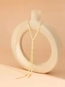 Twist Y Lariat Necklace - Yellow Gold - View 4